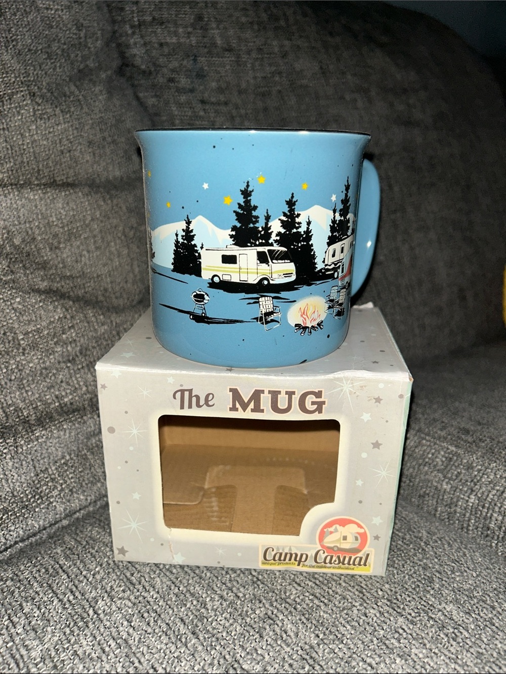 2 For $20 Or $13 Each Blue Camping Scene Ceramic Mug Starry Night